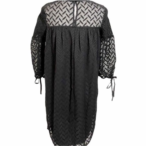 NWT Susina Black Textured Chiffon Dress - Picture 3 of 7